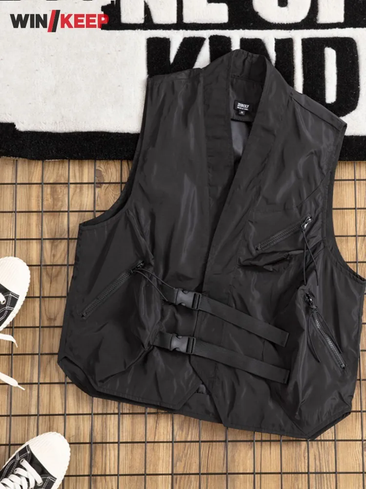 

Summer Outdoor Mens Womens Black Waistcoat Waistcoat Breathable Leisure Jacket Collarless Camping Hiking Mountaineering Sports