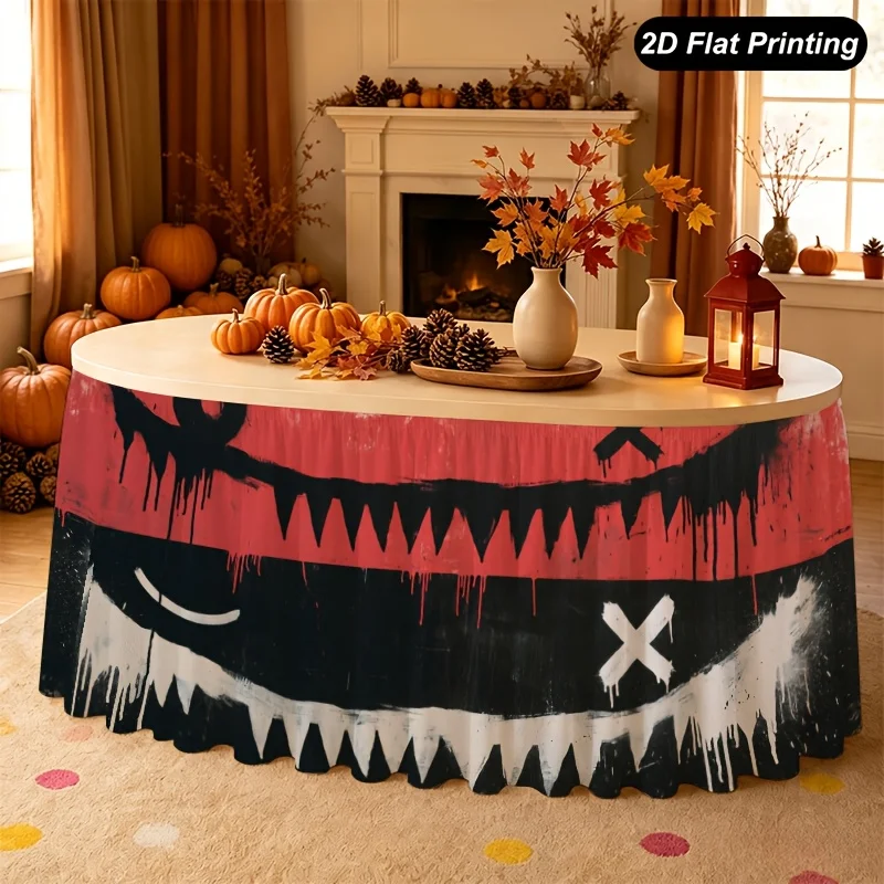 One-piece set. Autumn tablecloth. Blood-drop dark and terrifying table skirt. Perfectly suitable for home kitchen decoration.