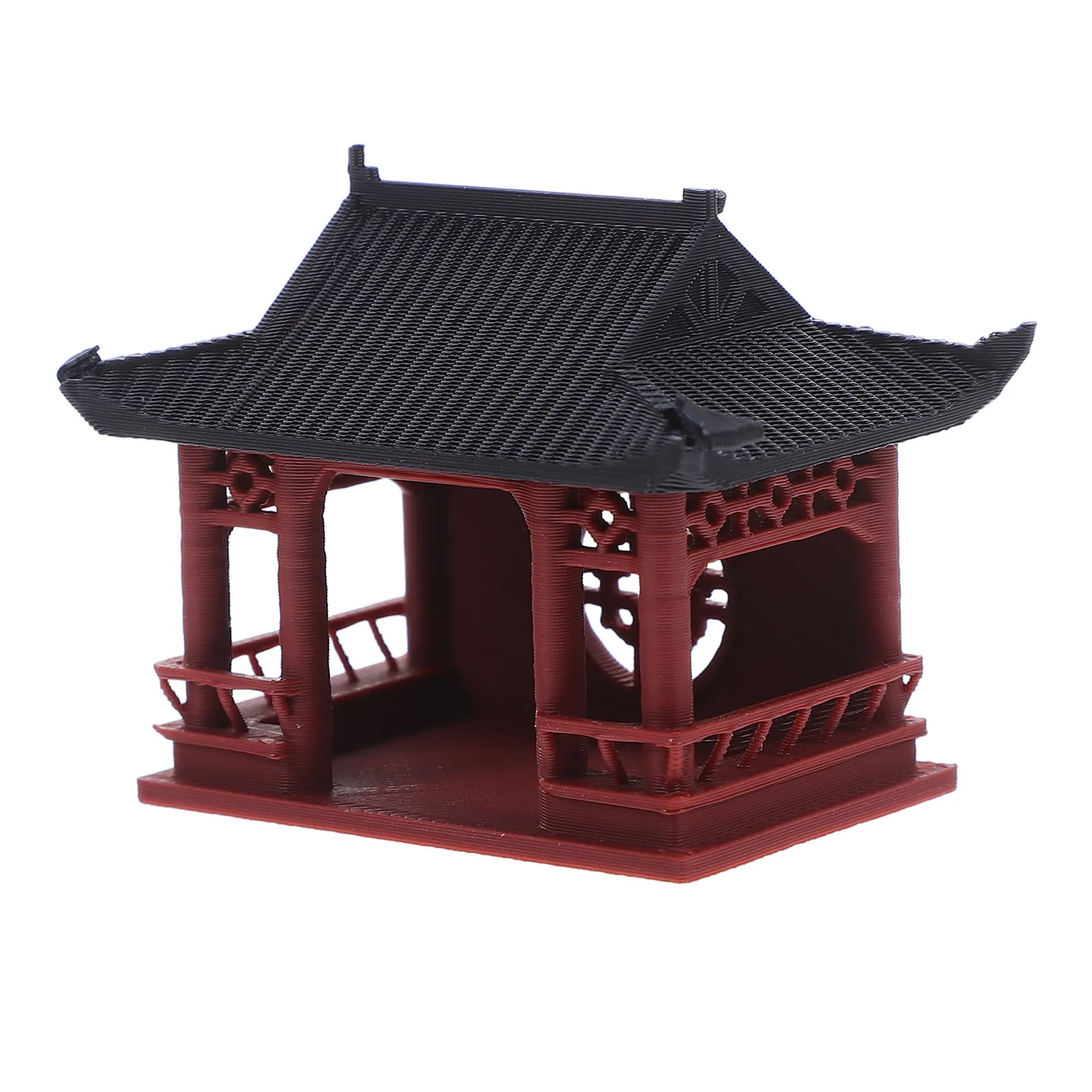 Micro Landscape Pavilion Ornament Mini Chinese Pavilion Statue for Aquarium Terrarium Bonsai Setup Home Office Desk Decoration