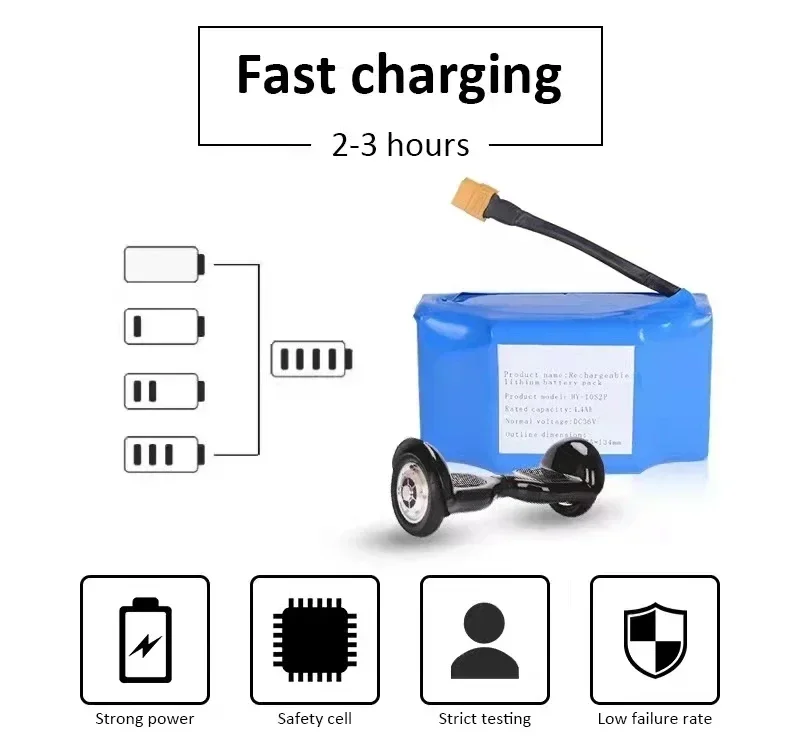 Original 36v 4.4Ah Rechargeable Lithium Battery 10S2P 4400mAh 18650 Electric Self Balancing Scooter Hoverboard Batteries