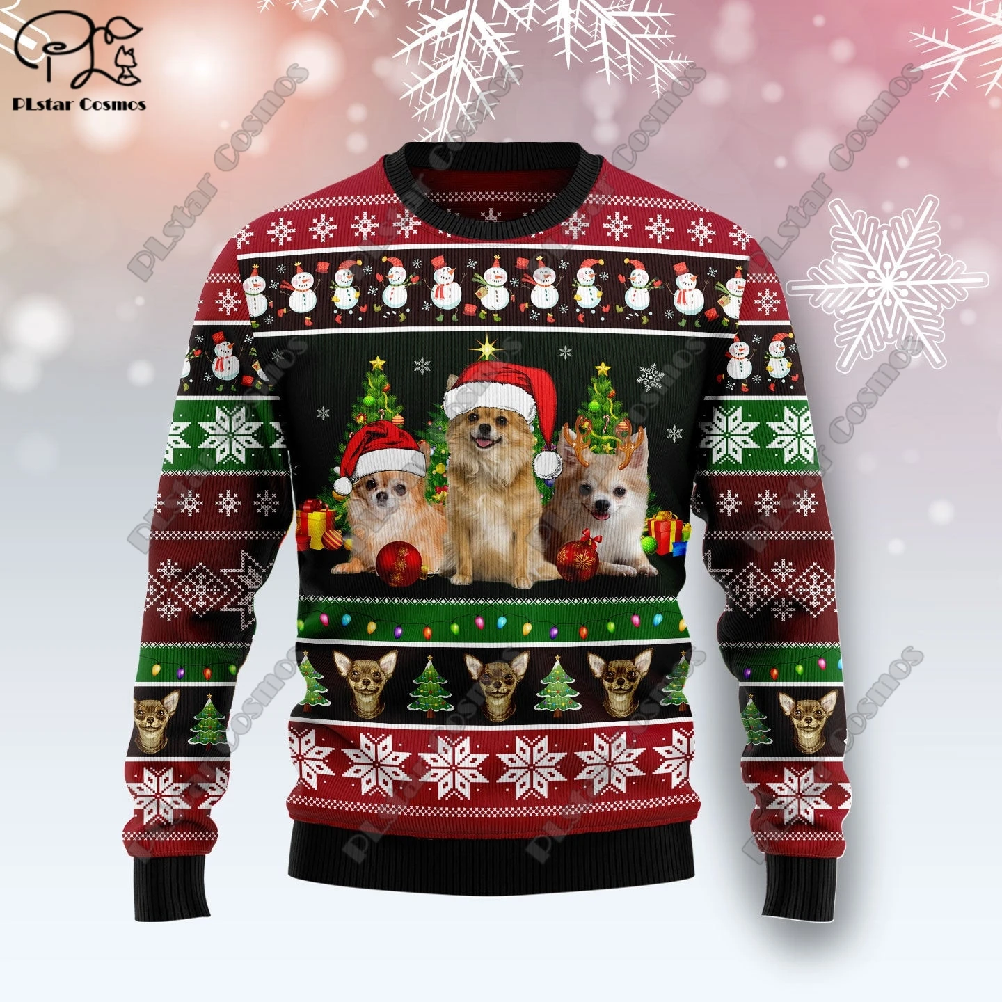 Baru 3D dicetak hewan kustom seri lucu Natal pola jelek Sweater Jalan kasual musim dingin Sweatshirt S-89