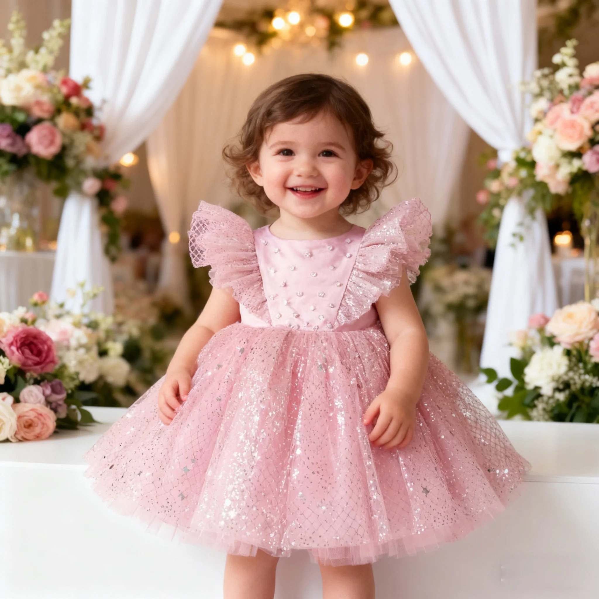 new year clothes Wedding Birthday Dresses For Girls 1-5Years Party Lace Tutu Christening Christmas Gown Kids Children Clothes