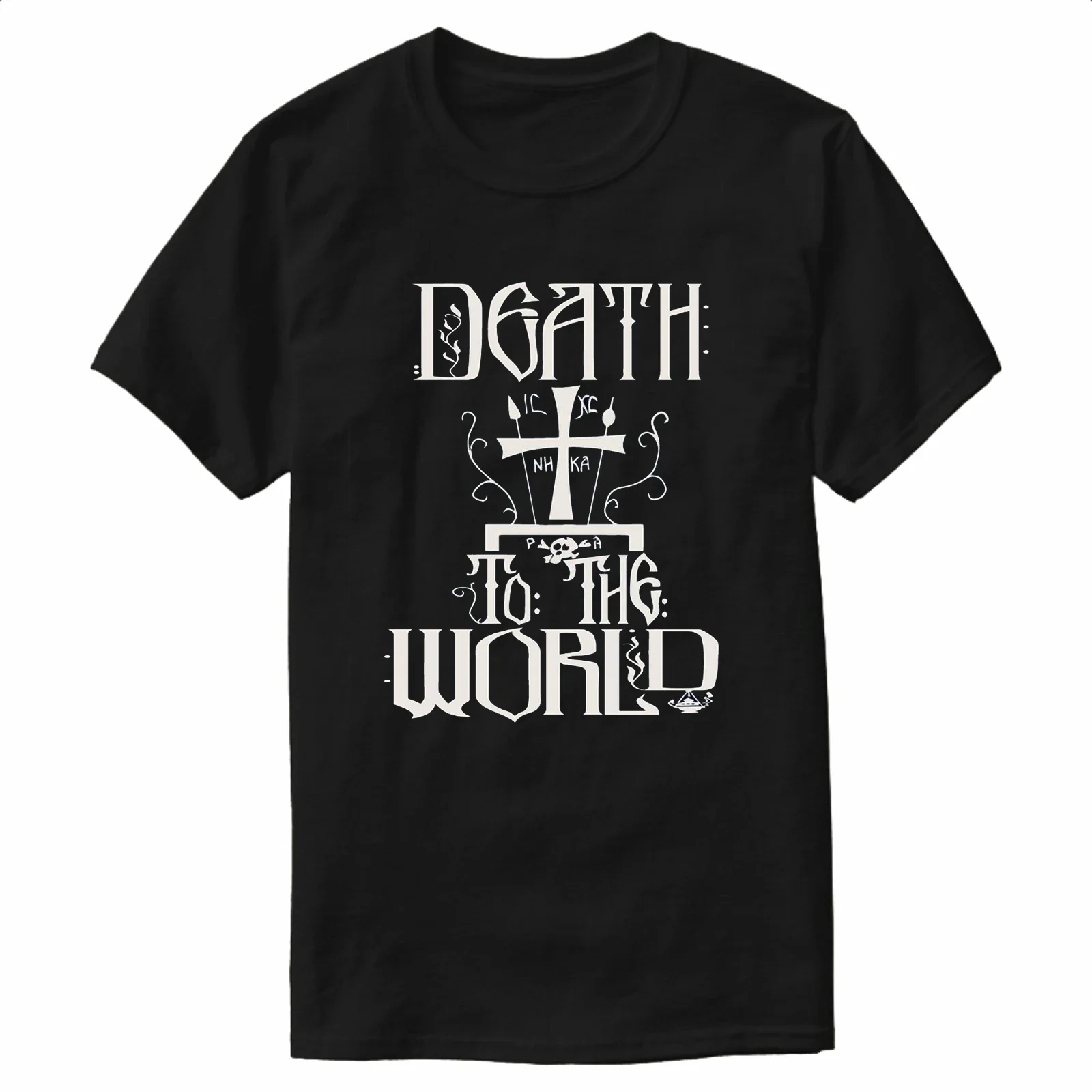 Death To The World | Eastern Orthodox Schema Golgotha Cross T-Shirt 100% Cotton O-Neck Summer Short Sleeve Casual Mens T-shirt