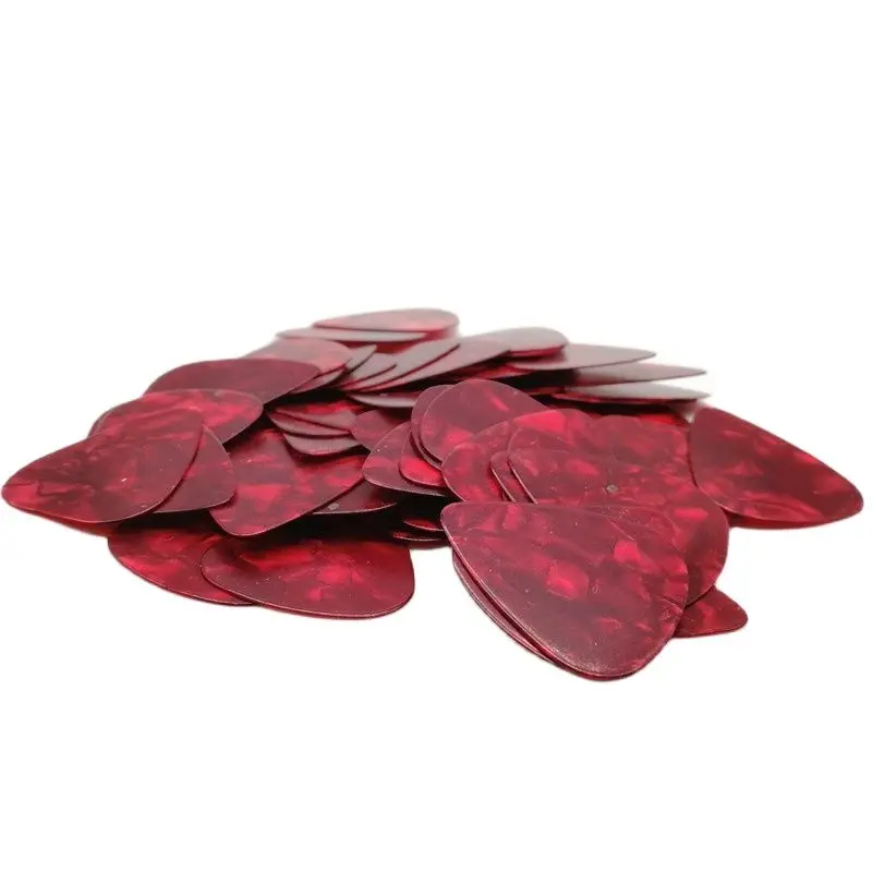 Bulk Blank Pearloid Red Celluloid Guitar Picks, Plectrum Mediator for Bass, Ukulele, 0.46mm, 0.71mm, 1.0mm, 0.96mm, 200Pcs