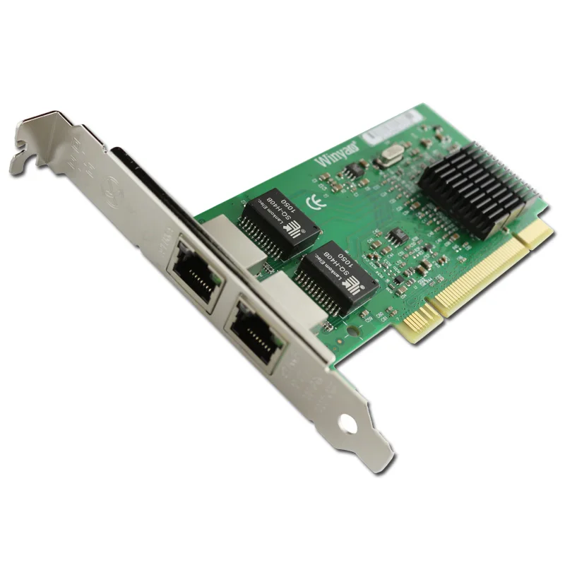 การ์ดเครือข่าย PCI Gigabit Ethernet พอร์ตคู่ RJ45อะแดปเตอร์เครือข่าย10/100/1000Mb Server NIC LED เครือข่ายคอนโทรลเลอร์สำหรับ Intel 82546