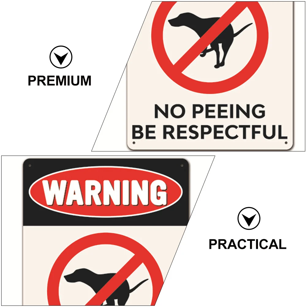 

2Pcs Iron Pet Dog Warning Sign Vintage No Peeing No Toilet Yard Lawn Outdoor Garden Decor Warning Sign Iron Painting