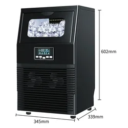 24H Ice Out: 40KG Ice Maker Commercial Milk Tea Shop, Small and Large Bar, Automatic Cube Ice Making Machine HZB-40F/A