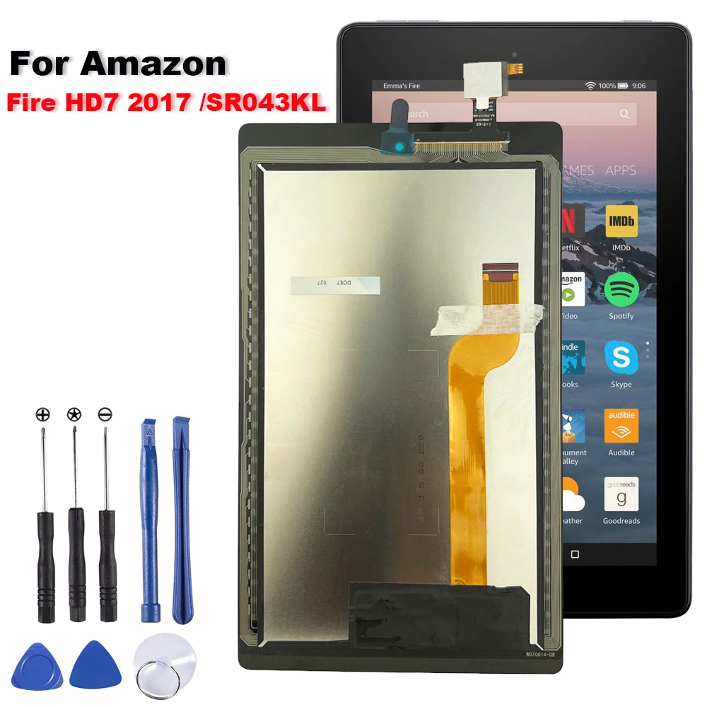 AAA+ For Amazon Kindle Fire HD 7 2017 SR043KL LCD Display Touch Screen Digitizer Glass Assembly Repair Parts