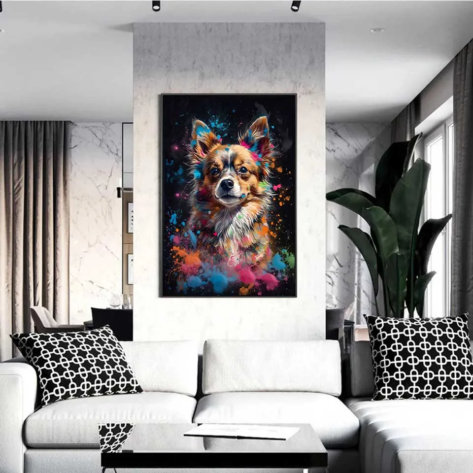 Fairy Dust AB Colorful Dog 5D DIY Diamond Painting Animal Rottweiler Chihuahua Mosaic Embroidery Home Decor Kids Gift
