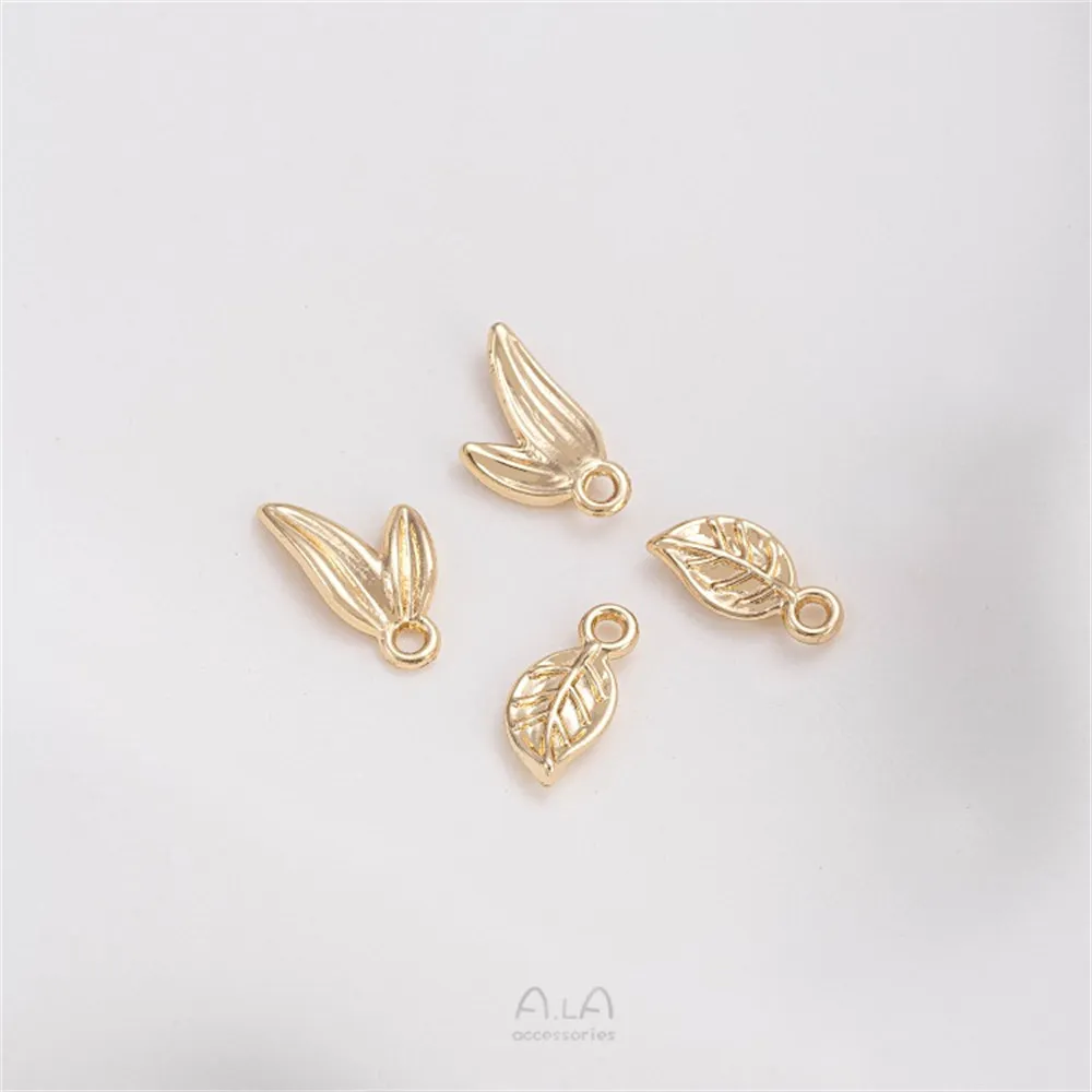 

14K Gold-plated Leaf Pendant, Bamboo Leaf Pendant, Handmade DIY Bracelet, Earrings, Tail Chain, Pendant Accessories