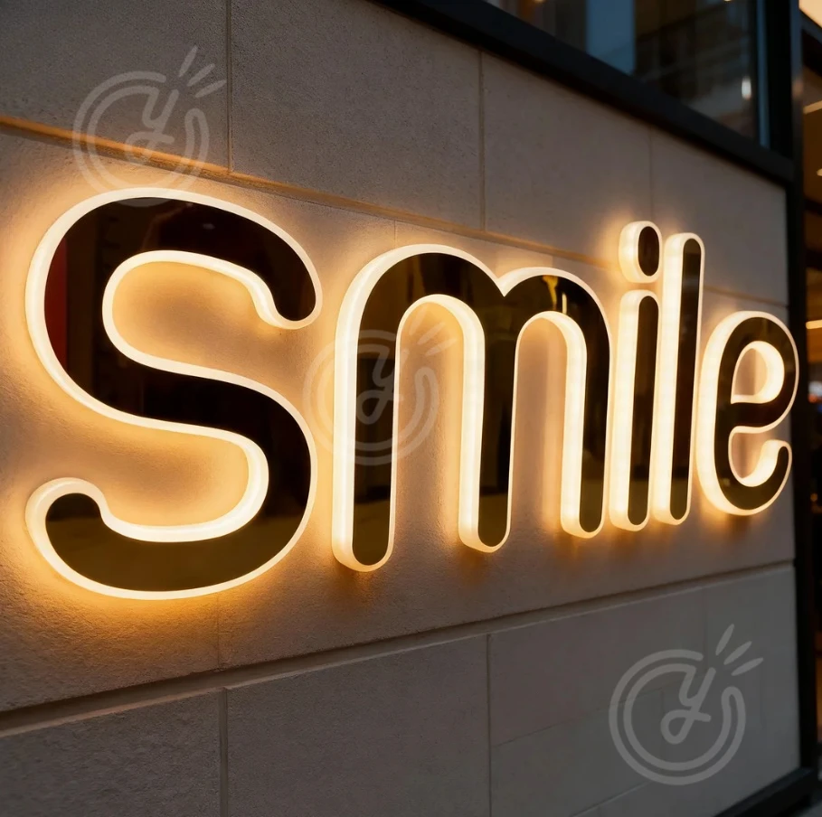 Outdoor Illuminated Letters in Hebrew Barber Shop Sign Business Logo Personalized LED Backlit Large Metal Storefront Advertising