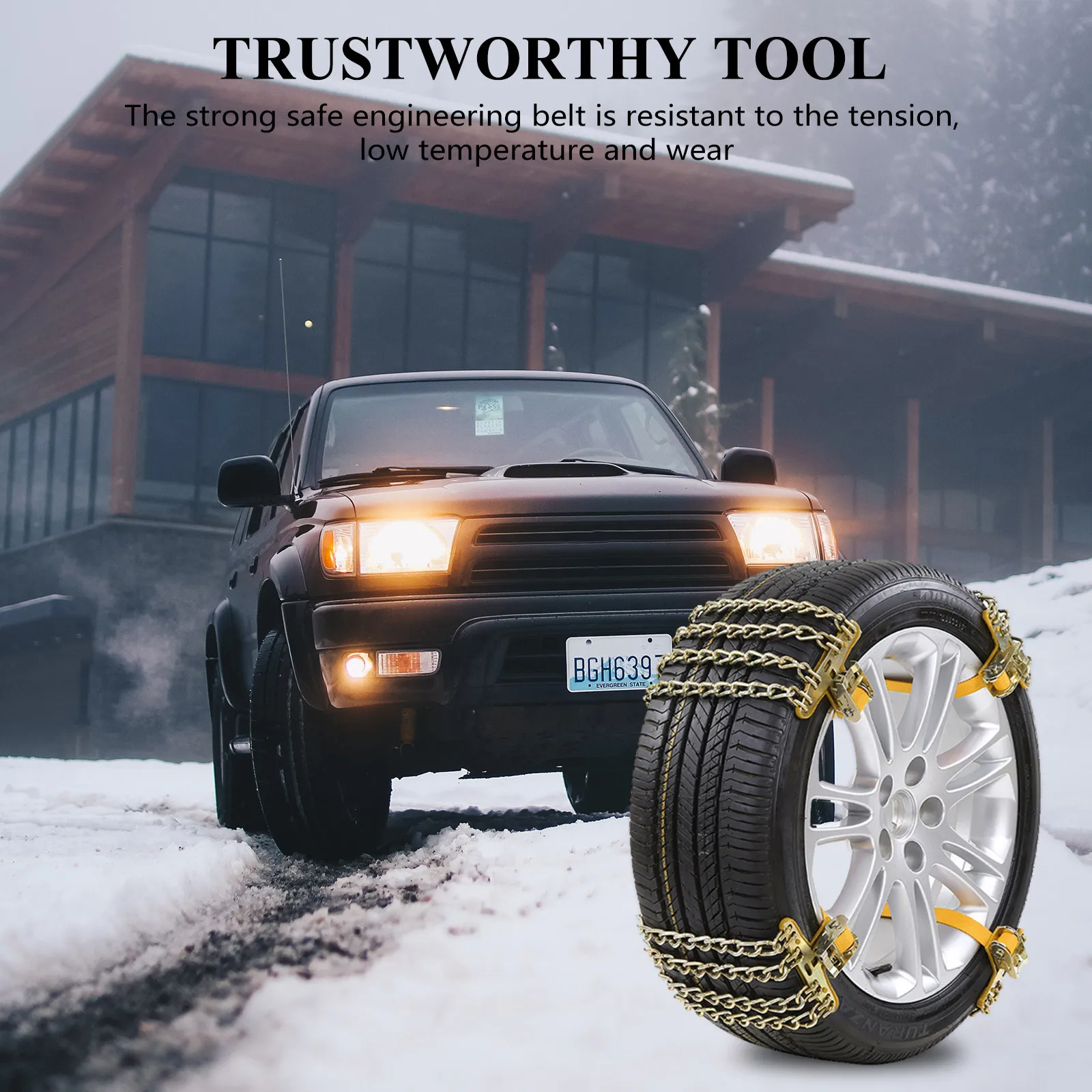 Chains Balance Design Truck Car Wheels Tyre Snow Ice Chains Belt Winter Anti-Skid Suv Wheel Chain Winter Strap Random Color