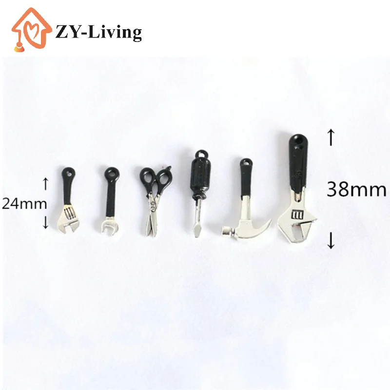 6Pcs/Set Dollhouse Mini Repair Kits Accessories Hammer Wrench Furniture Toys - view 4