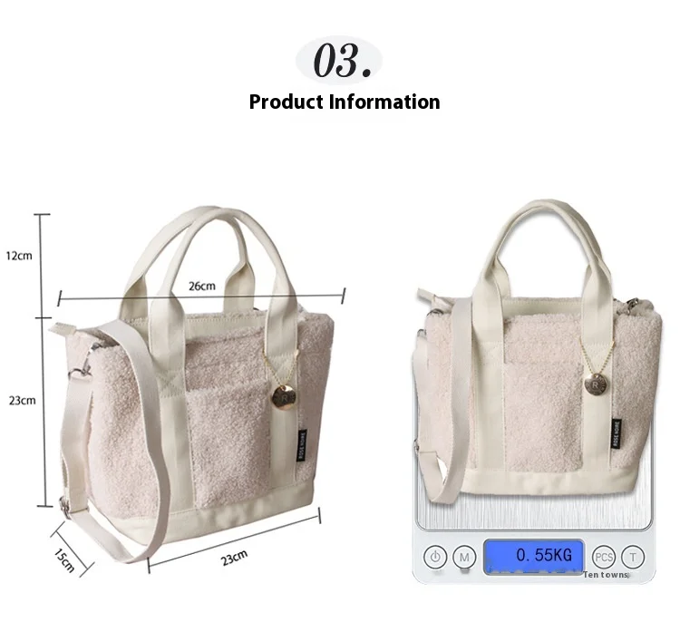 Teddy Velvet Handbag For Women Japan Lotte High-end Plush Bag Bento Bag Handbag Single Shoulder Diagonal Cross Women's Bag Handbag_voghion.com