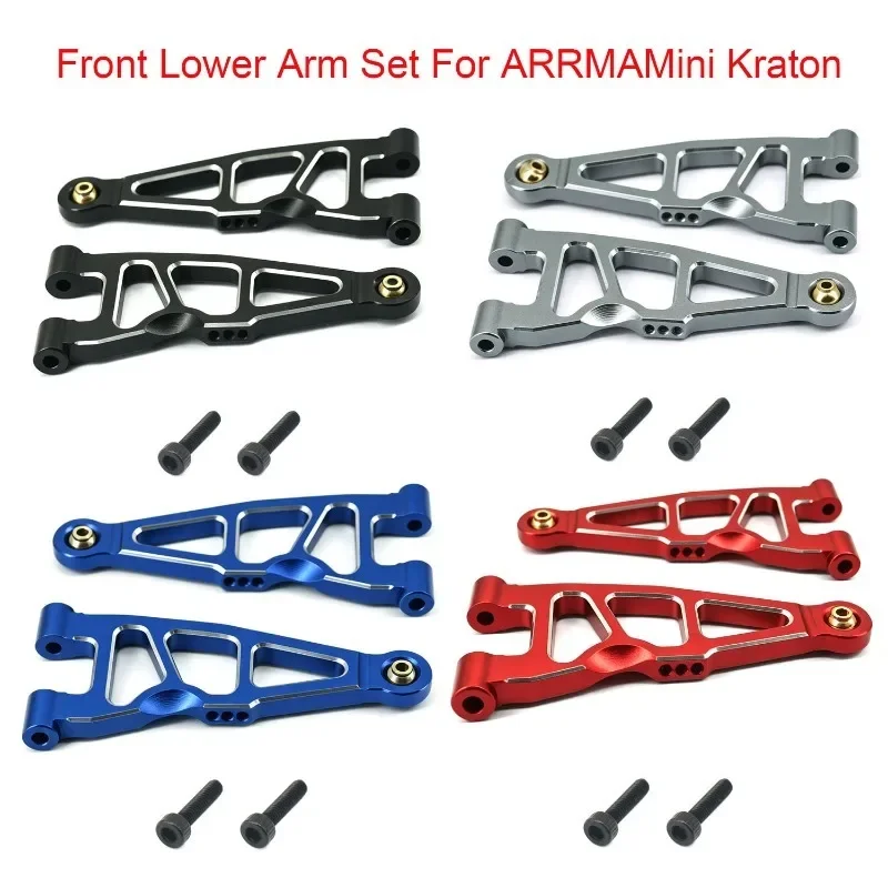 1/16 Aluminum Front Lower Arm Set For ARRMA 1/16 Mini Kraton RC Car Upgrades Parts