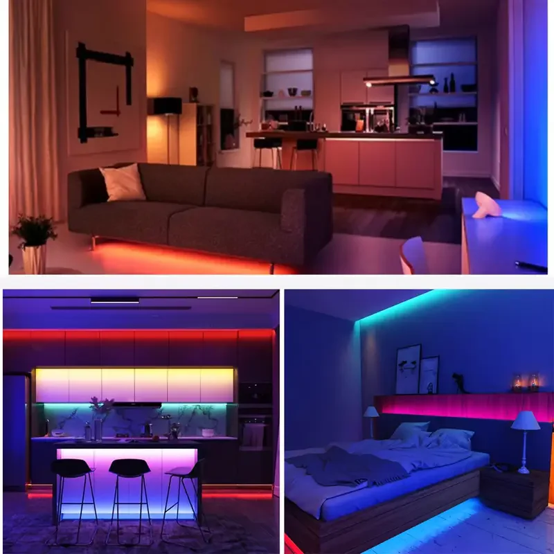 Lampu Led RGB 5050 untuk TV 3 Kontrol Kunci Strip Led USB 5V Lampu Pita untuk Lampu Latar TV Dekorasi Pesta Rumah Pita Fleksibel
