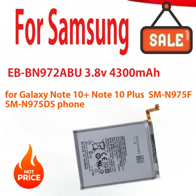 

Новый аккумулятор EB-BN972ABU 4300 мАч для Samsung Galaxy Note 10+ Note 10 Plus SM-N975F SM-N975DS, аккумуляторы для телефонов