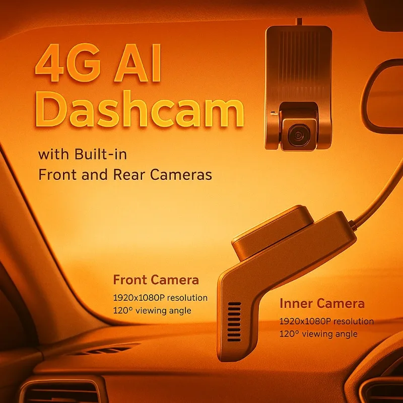 Intelligent DMS ADAS 2K AI Video Recorder WDR Dashcam for Truck and Large Vehicles with Recording Features