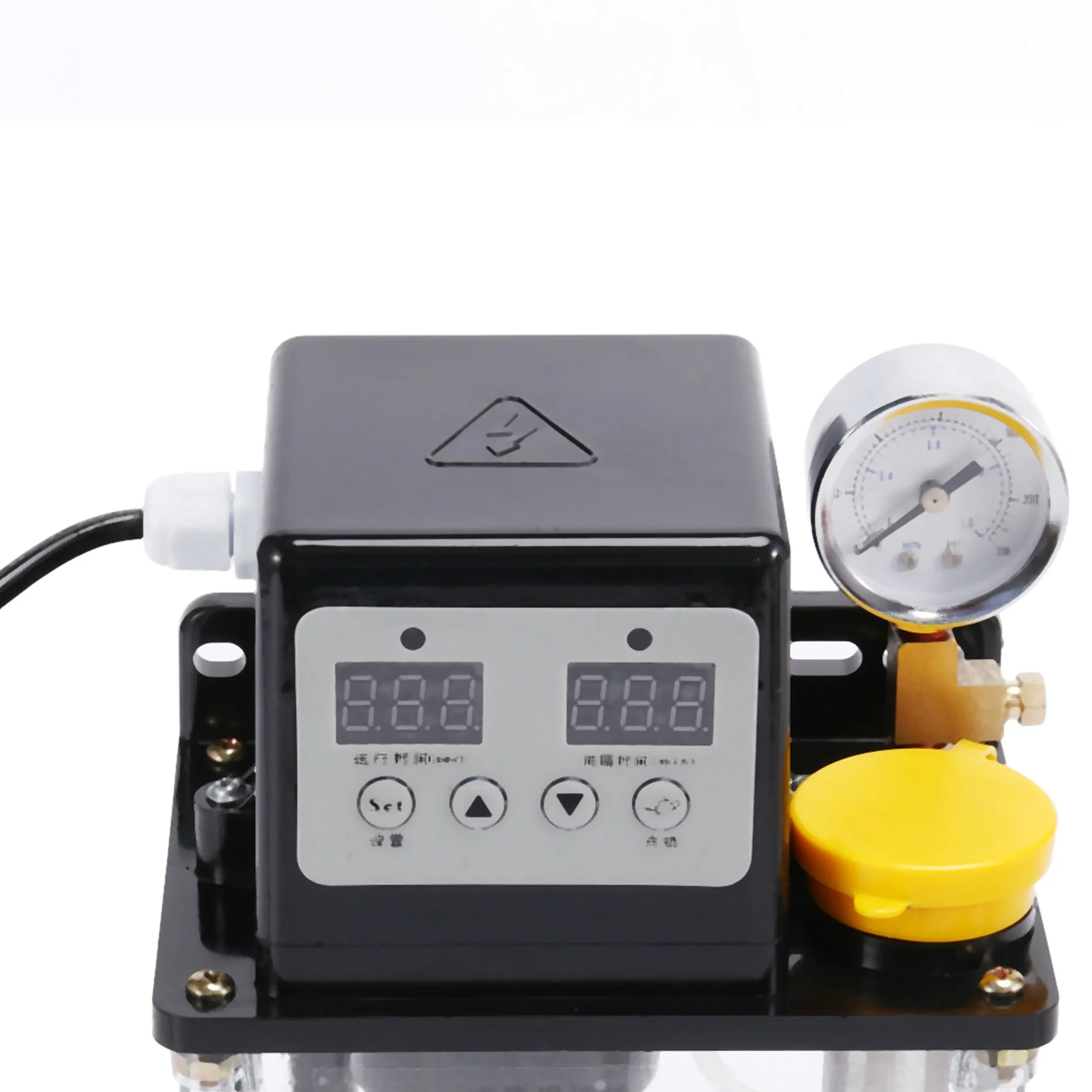 [HOT!】 Lubricant Pump Automatic Lubricating Oil Pump CNC Electromagnetic Lubrication Pump Lubricator With Pressure Gauge