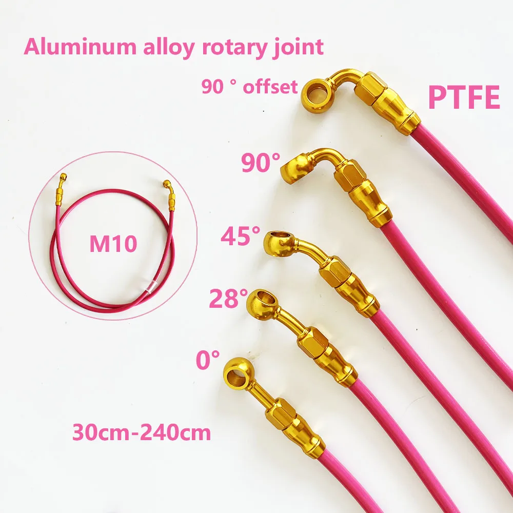 360 Degree Swivel Aluminum M10 Banjo Fitting AN3 Stainless Steel Braided PTFE Brake Hose Clutch Line 0 28 45 90 90 Offset Banjo