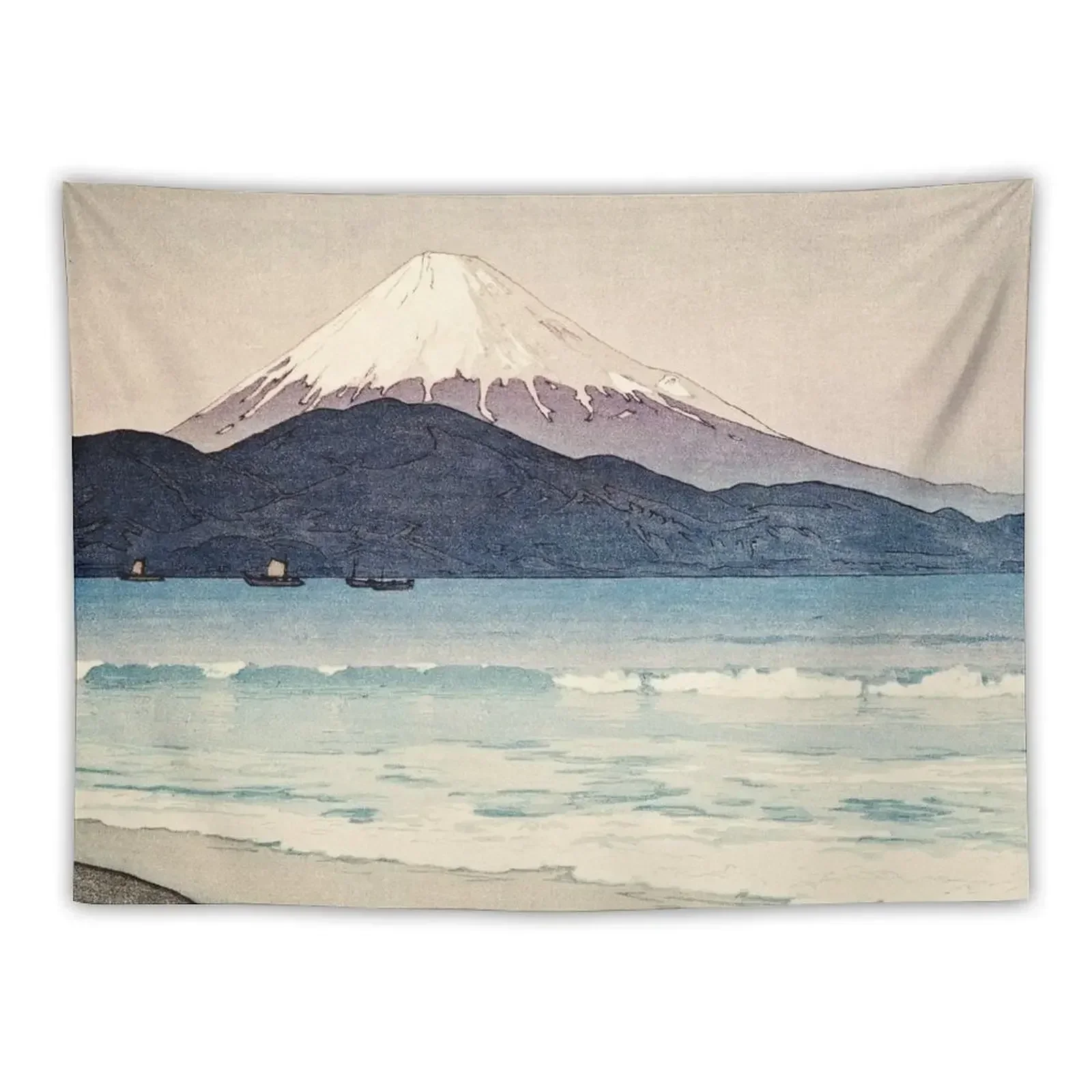 Hiroshi Yoshida - Mount Fuji from Miho Tapestry Home Decoration Accessories Carpet On The Wall Tapestry