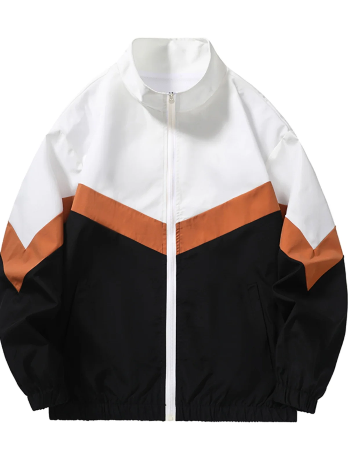 

Новая осенне-зимняя мужская куртка-бомбер в стиле Color Block от модного бренда, с воротником-стойкой, свободного кроя, повседневная, модная, верхняя одежда