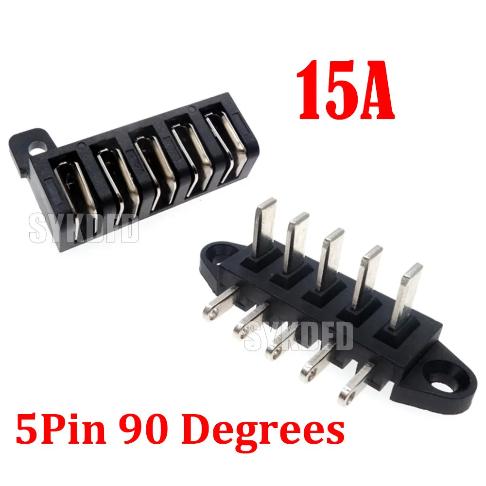 15A High Current Lithium Battery Connector 5P Male Female Lithium Battery Horizontal With Screw Holes 90 Degrees