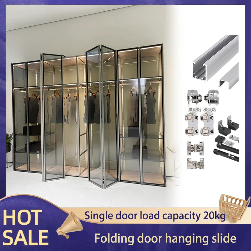 

Wardrobe Folding Sliding Door Hanging Rail Hardware Accessories Cloakroom Folding Sliding Sliding Door Exposed Lower Track