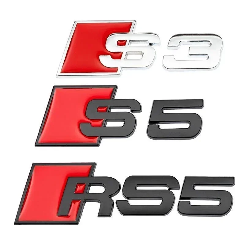 1 قطعة ثلاثية الأبعاد ABS شعار السيارة لأودي RS S3 S4 S5 S6 S7 S8 A3 A4 A5 A6 A7 A8 Q3 Q5 Q7 TT الخلفي الجذع الجسم شعار شارة ملصقات