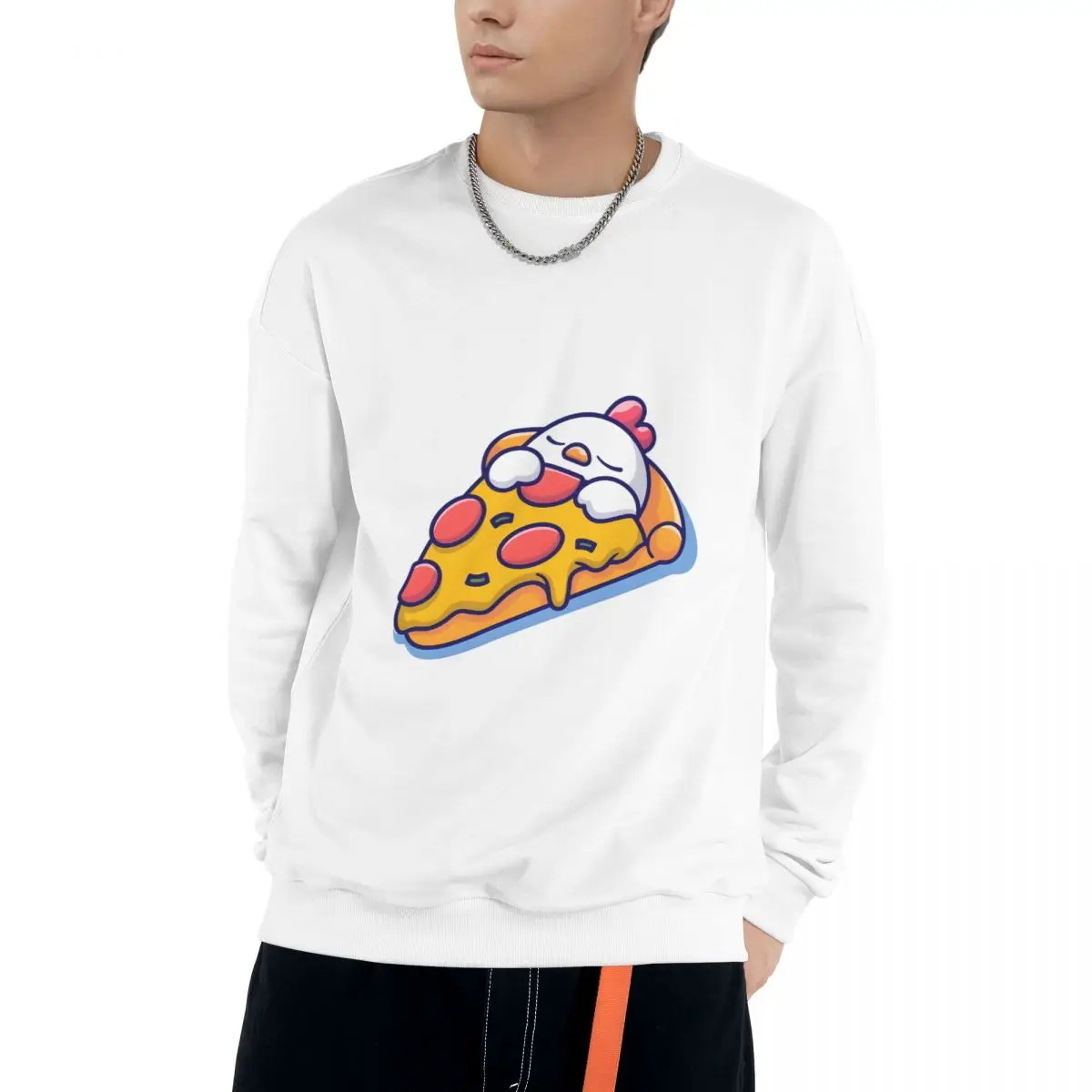 320g Cotton Polyester Autumn and winter Cute Pizza And Animal trend warm Adult Sweatshirts for couples