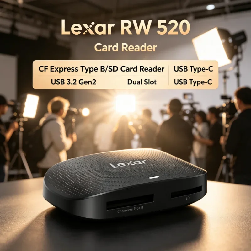 Lexar RW520 Memory Card Reader USB 3.2 Gen 2 CFexpress Type B SD Card Reader High Speed USB Type-C for Data Transfer