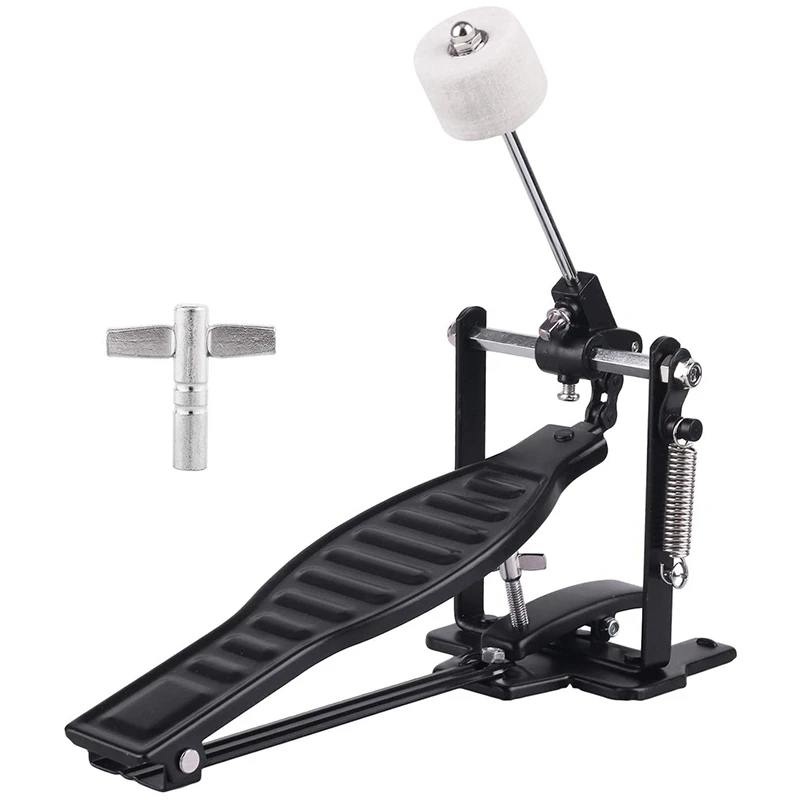 Drums Pedal Black Aluminum Alloy Children Rack Drums Pedal Set with Drum Beater Stick & Drum Key