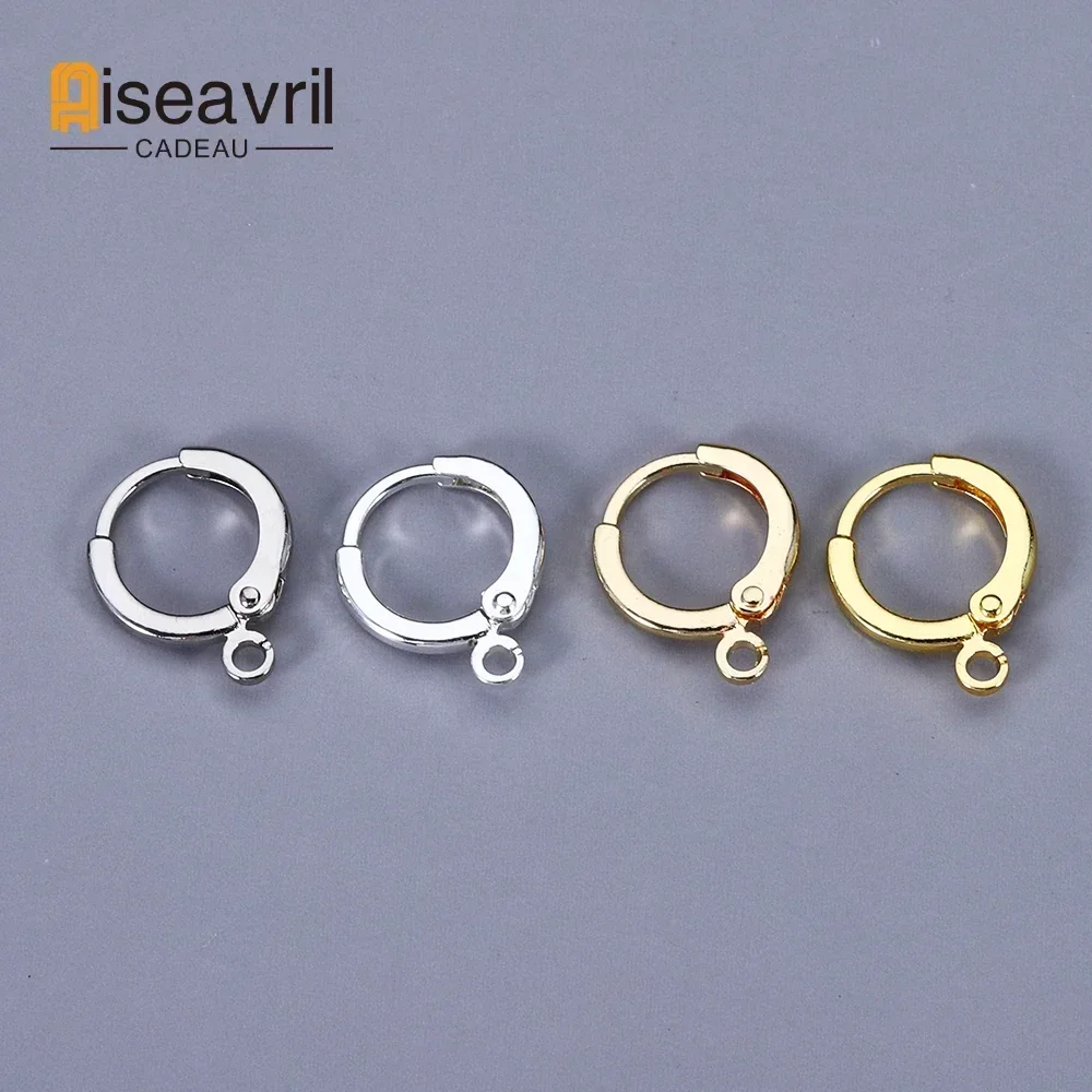 

10pcs 14K 18K Gold Silver Color French Earring Hook Earwire Earrings 11mm Clasp Base Fitting for DIY Jewelry Making Accessories