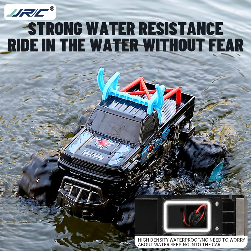 JJRC Q135 anfibio RC Car 2.4G 4WD auto ad alta velocità Desert Pull Off-Road Truck Vehicle All Terrain Controlled Toys RTR per bambini