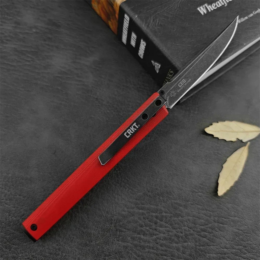 Ultralight CR 7096 CEO Gentleman\'s Pocket Folding Knife 8CR17Mov Blade Red G10 Handle Outdoor Camping Hunting EDC Tactical Tools