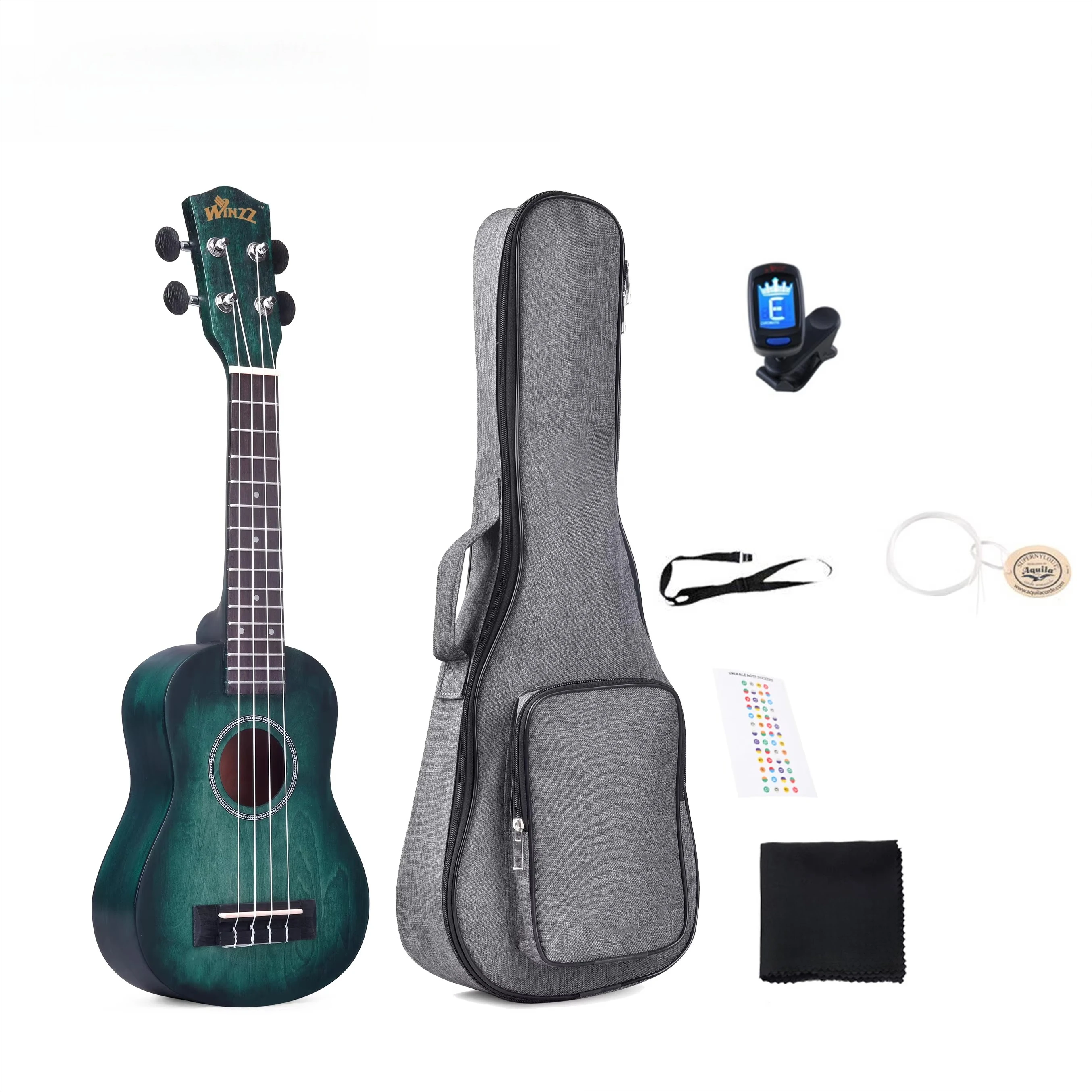 Color Linden Plywood  21" Student Soprano Ukulele Set