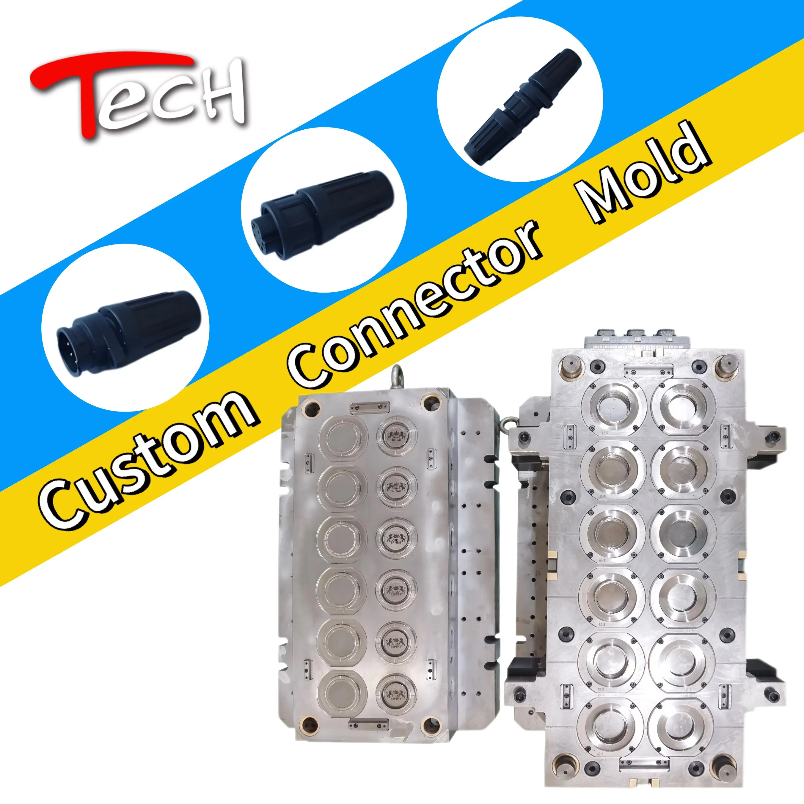 Custom Design Low Cost Fully Automated Hitech PEEK PSU Plastic Mold for Connector ISO9001 Certified  Manufacturer