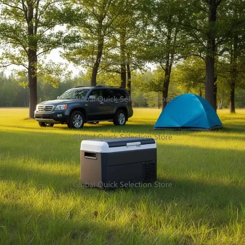 Port-able 26.4Qt Electric Cooler 12V Car Refrigerator For Camping Fr-eezing Food Beverages