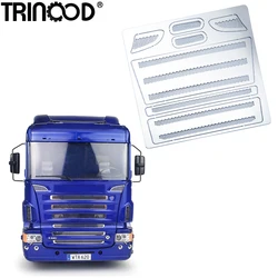 TRINOOD Metal Grille Mesh Front Face Intake Grille Cover Decorative Sticker for 1/14 Tamiya Truck SCANIA R620 R470 56318 Parts