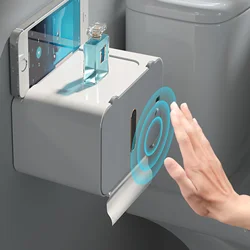 Induction Toilet Paper Holder Shelf Automatic Paper Out Wc Paper Rack Wall-Mounted Toilet Paper Dispenser Bathroom Accessories