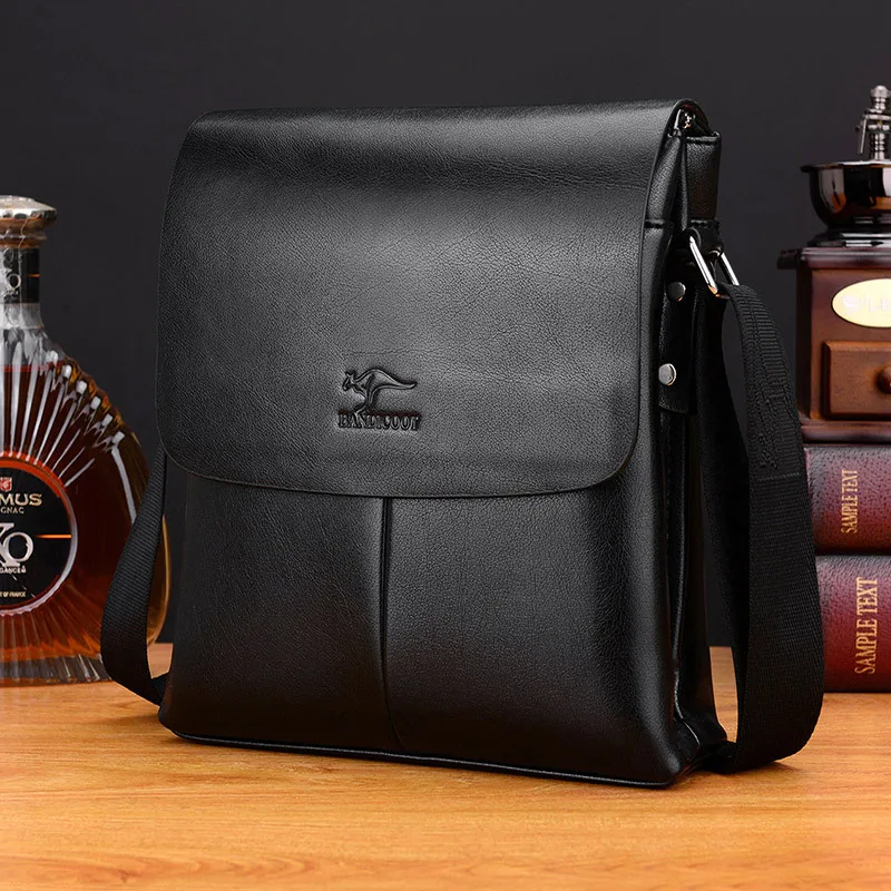 2024 Summer New Vintage Men Crossbody Bag Leather Shoulder Bag For Men Handbags Brown Black Business Messenger Bag Male Flap