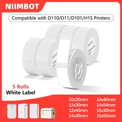 1/5 Rolls Label Sticker Niimbot Label Paper For Thermal Printer White Self-adhesive Printer Paper For Niimbot D110 D11 Printer