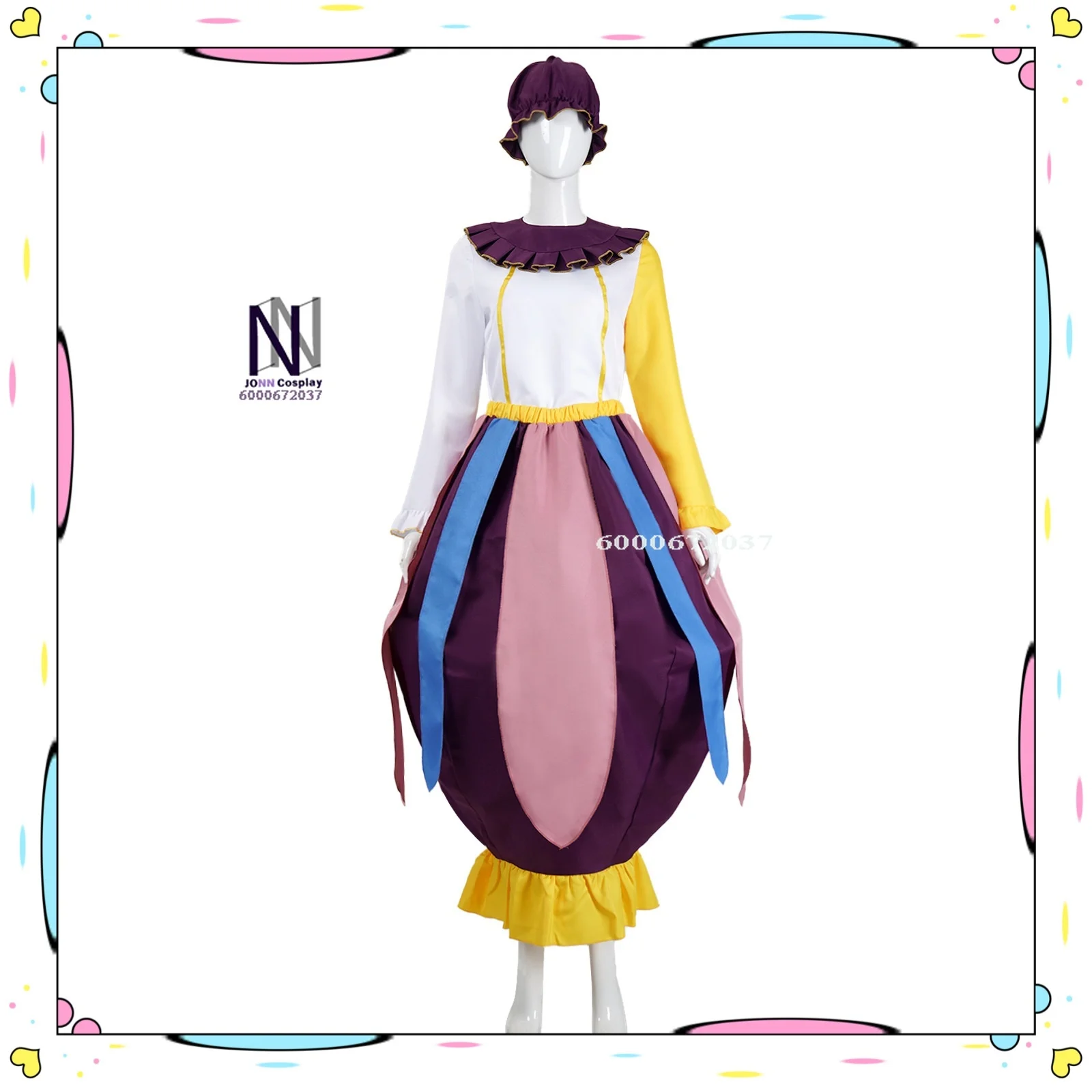 

Hot Movie Cosplay Costume Anime Mrs. Potts Role Playing Funny Dress Outfit with Hat for Women Adult Comic Con Halloween Party