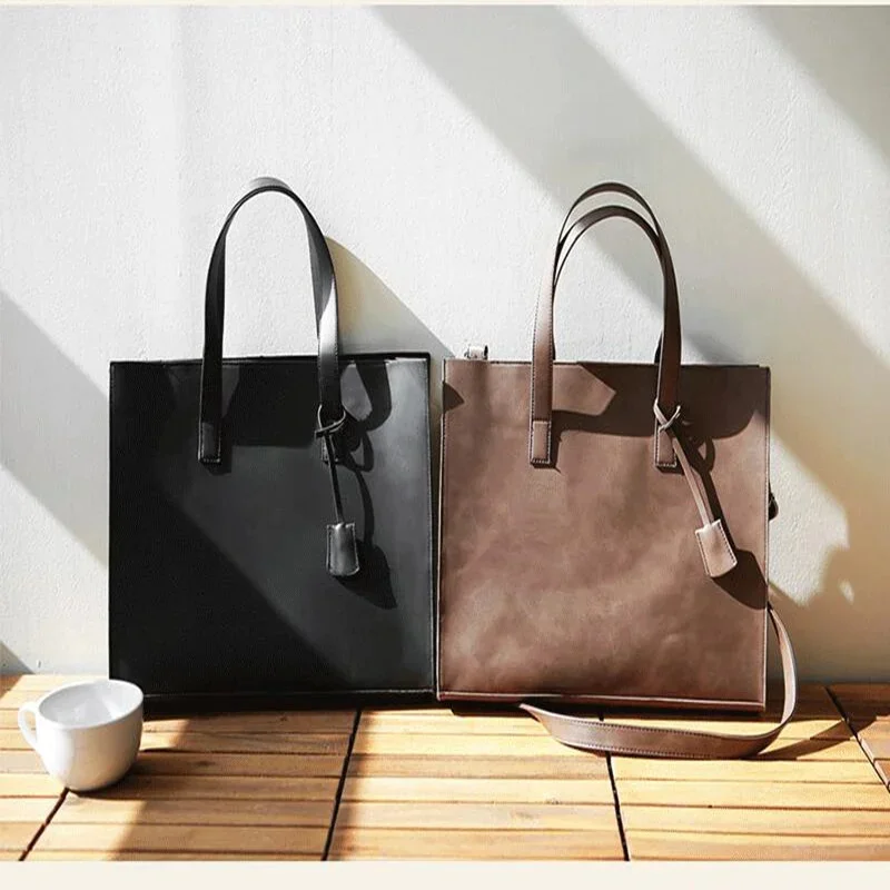 Korean Style Leather Men Tote Fashion Retro Handbag Weekend Male Shoulder Casual Crossbody Bag