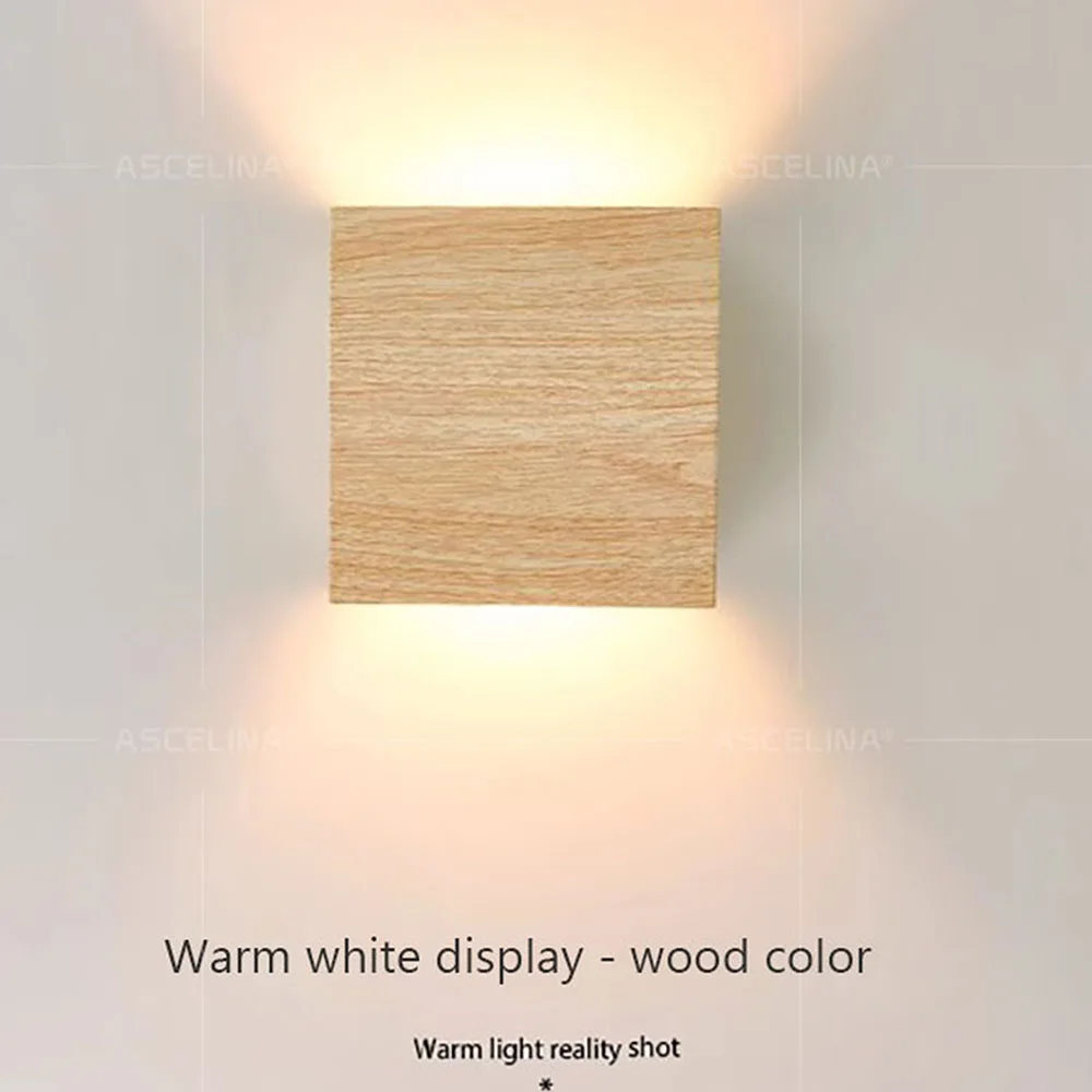 Nordic wooden wall lamp suitable for upper and lower beds living rooms bedrooms corridors Walnut Scottish decorative lights