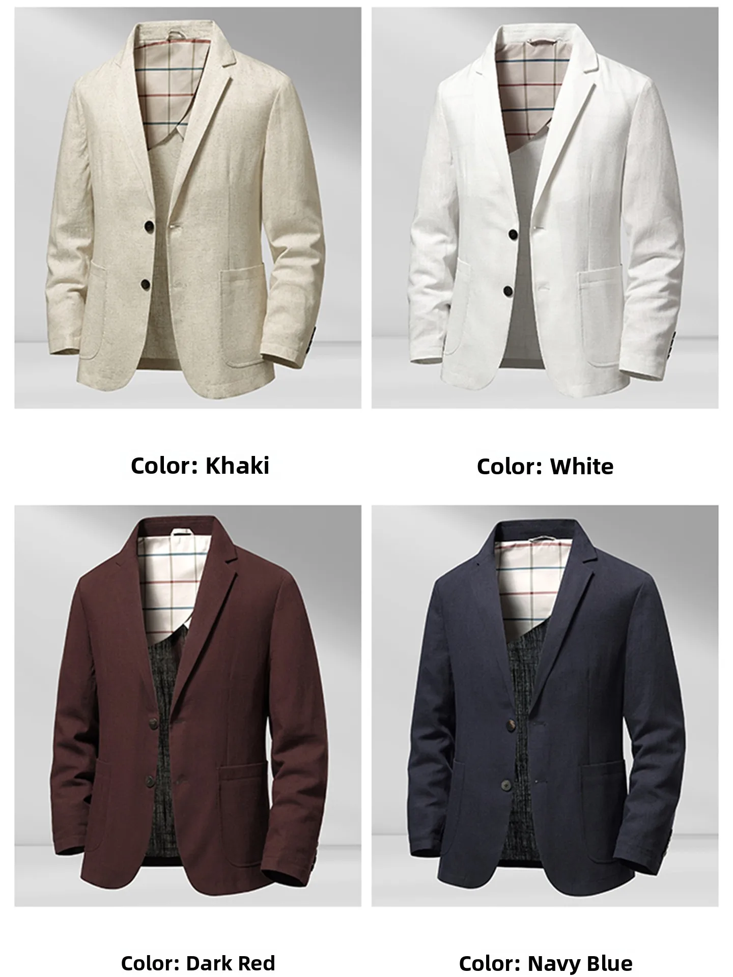 Linum Small Suit Men's Summer Thin Casual Breathable Commuting Single Suit Top Standard Fit Button Decoration Mesh Fabric