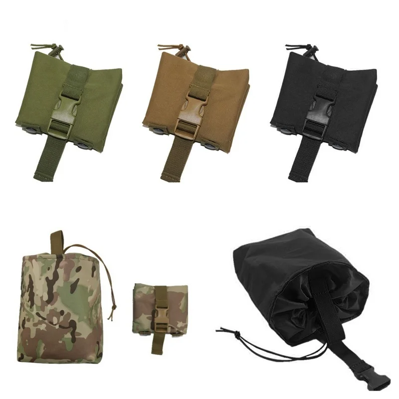 Utility Folding Tactical Magazine Drop Dump Pouch Molle Waist Pack Hunting Airsoft Outdoor Gun Ammo Foldable Recovery Mag Bag