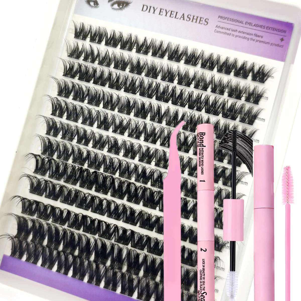 3D Intelligente DIY 32reihige 60-150P Persönliche Wimperncluster D-Curl Wimpernverlängerung Natürliches Wimpernbuch Klebeset – Detail 15