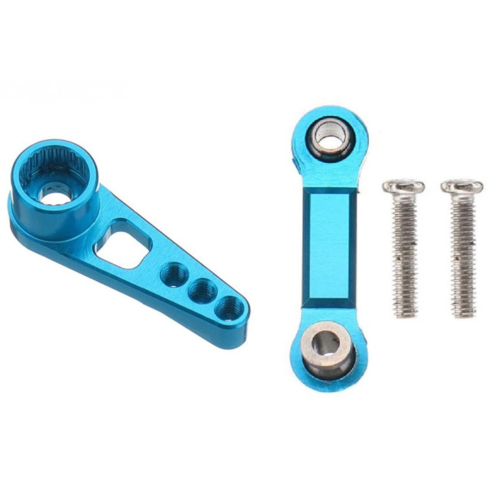 Wltoys A959-B A969-B 블루용 B49B-2Pcs 앞뒤 범퍼 & 1세트 금속 25T 스티어링 서보 혼 암 + 금속 서보 러더 로드