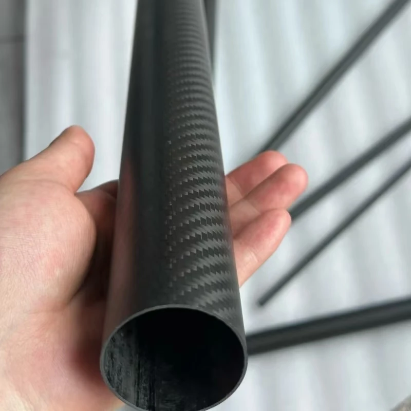 3K Carbon Fiber Tube Twill Matte 2 Pcs Length 500MM Thickness 1mm Outer Diameter 4-40MM Coil Tube Surface 3K Carbon Fiber Tube